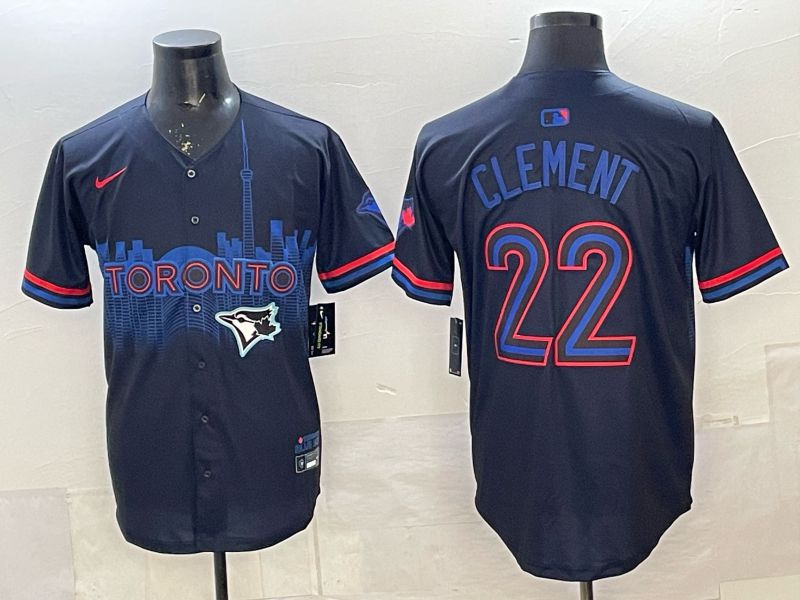 Men 2025 Nike Toronto Blue Jays #22 Clement Blue Game MLB Jersey 04